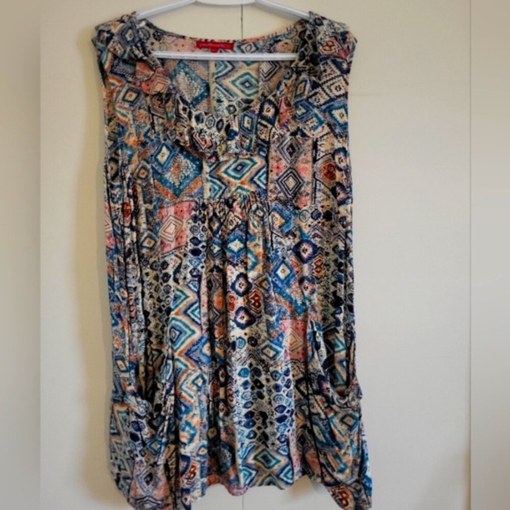 Colorful Geometric Patterned Dress